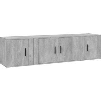 vidaXL Vidaxl - Set De Muebles De Tv 3 Pzas Madera Contrachapada Gris Hormig&oacute;n