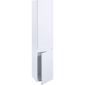 Hhg [NON UTILIZZATO] Arredo bagno armadietto alto mobile pensile HHG-630 160x33x28cm MDF melaminico bianco