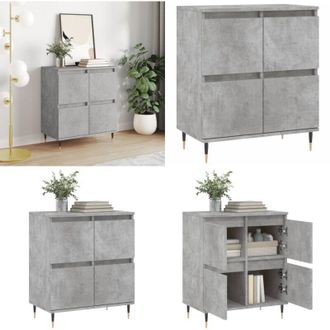 vidaXL Credenza Grigio Cemento 60x35x70 cm in Legno Multistrato - Credenza grigio cemento - Credenza con gambe in ferro