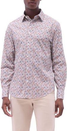 Bugatchi Julian Shaped Fit Floral Stretch Cotton Button-Up Shirt in Jaffa at Nordstrom Rack, Size Xx-Large