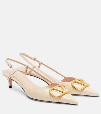 Valentino Garavani VLogo 40 leather slingback pumps