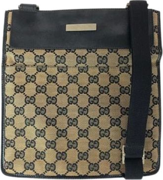 Gucci Pre-owned Cross Body Bags, female, Beige, Size: ONE SIZE Pre-owned Canvas Shoulder Bag