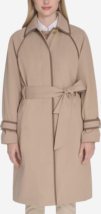 Cole Haan Womens Twill Trench Coat - Beige Size Medium