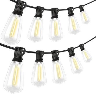 OEM Guirnalda De Luces St38, Alimentada Por Energ&iacute;a Solar, 7,5 Metros De Largo, 10 Luces + 2 Luces De Repuesto (luces Led De Pl&aacute;stico)