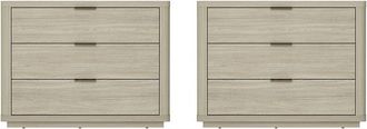 Manhattan Comfort Set Of 2 Evelyn Modern Nightstands 4.0 With 6 Full Extension Drawers