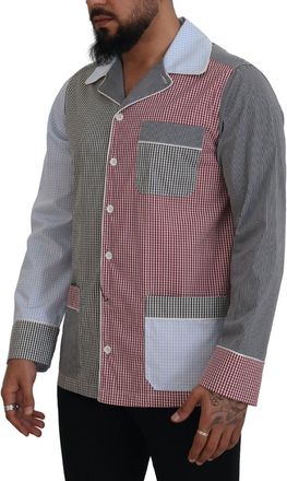 Dolce & Gabbana Mens Multicolor Patchwork Cotton Long Sleeves Shirt
