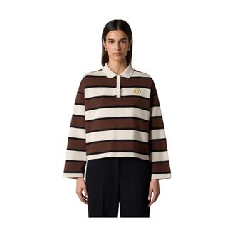 Brooks Brothers Rugby Polo met Geborduurd Logo - Dames - Polos - Bruin - L - Katoen - Tops