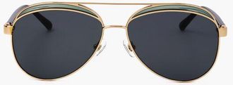 Linda Farrow NO 21 Aviator Sunglasses with Metal Frame size Unica