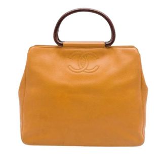 Chanel Pre-owned Vintage Tote - Dames - Pre-owned - Geel - Maat: ONE Size Leer