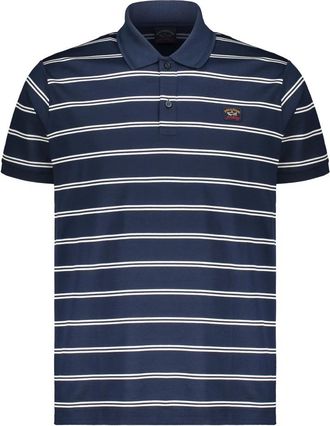 Paul & Shark Polo shirt van parelkatoen met gestreept patroon - Heren - Polos - Blauw - M - Katoen - Tops