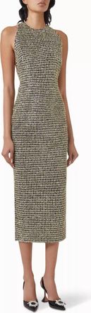 Sau Lee Anthea Tweed Midi Dress In Black