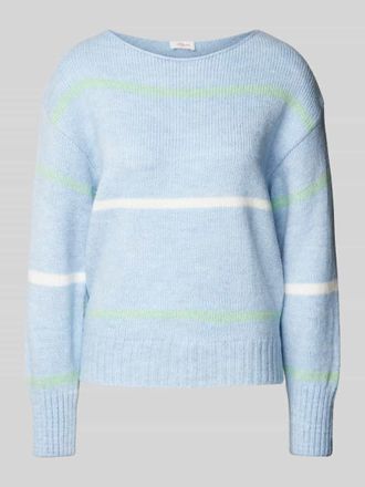 s.Oliver Red Label Relaxed Fit Strickpullover mit Rollsaum und Ballon&auml;rmeln in Bleu, Gr&ouml;&szlig;e 46