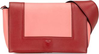 Celine Pre-owned Cross Body Bags, female, Pink, Size: ONE SIZE Pre-owned Triomphe Shoulder Bag TwoTone Leather