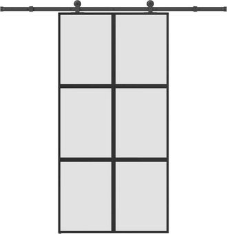 vidaXL Vidaxl - Puerta Corredera Set Herrajes Vidrio Templado Aluminio