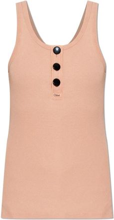 Chlo&eacute; Top met geborduurd logo - Dames - Tops zonder mouwen - Roze - L - Tops