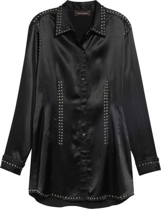 Wales Bonner Mystic Studded Satin Shirt in Black at Nordstrom, Size 42