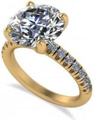 Allurez Round Moissanite Diamond Solitaire Engagement Ring 14K Yellow Gold (5.42ct)