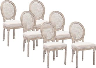 VENTE-UNIQUE.COM Set de 6 sillas madera beige