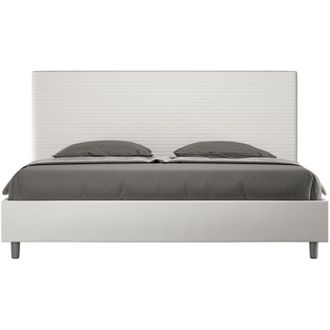 Itamoby Cama Matrimonial Contenedor Doble King Size 180x200 Focus K Color: Blanco - Versi&oacute;n: Con Caja De Almacenaje