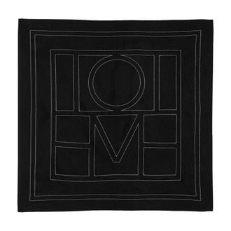 Toteme Embroidered Monogram Silk Scarf - Black