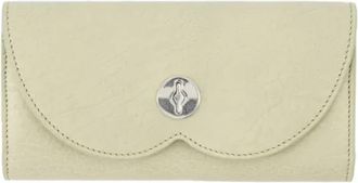 Burberry Gegranuleerde Kalfsleren Portemonnee - Dames - Portefeuilles - Beige - ONE Size - Leer - Accessoires