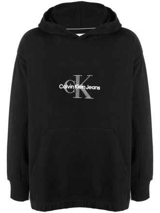 Calvin Klein Archival Monologo logo-embroidered hoodie - Black