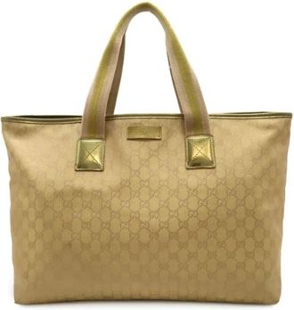 Gucci Pre-owned Tote Bags, female, Yellow, Size: ONE SIZE Pre-owned Canvas gucci-bags