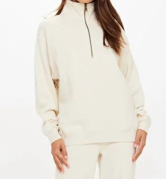 The Upside Hamilton Wren Half Zip Sweater In White