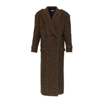 The Mannei Cappotto in lana con motivo a spina di pesce - - Coats - Donna - Marrone - M