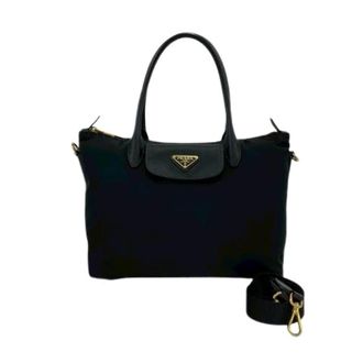Prada Pre-owned Handbags, female, Black, Size: ONE SIZE Pre-owned Tessuto 2way Shoulder Bag
