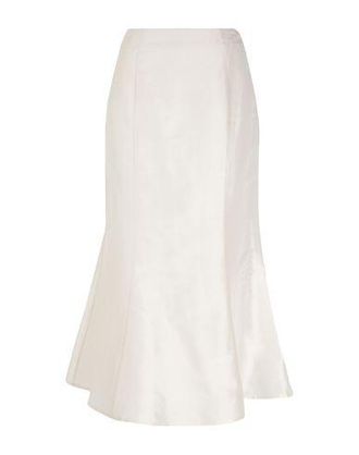 8 by YOOX SILK-SHANTUNG HIGH-WAIST FLARED MIDI SKIRT