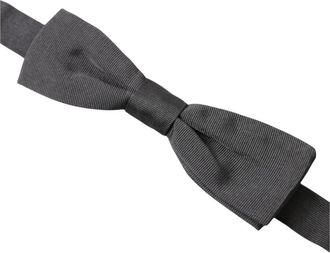 Dolce & Gabbana Accessoires, Heren, Grijs, ONE Size, Klassieke Zelfstrik Strikdas