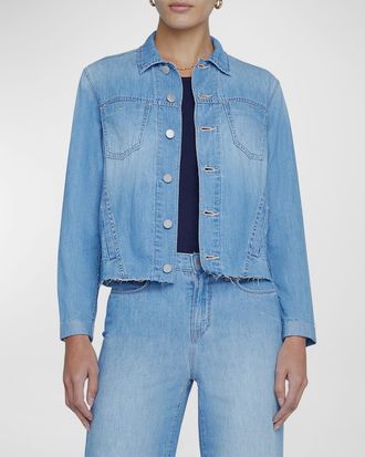L'agence Janelle Slim Raw Denim Jacket