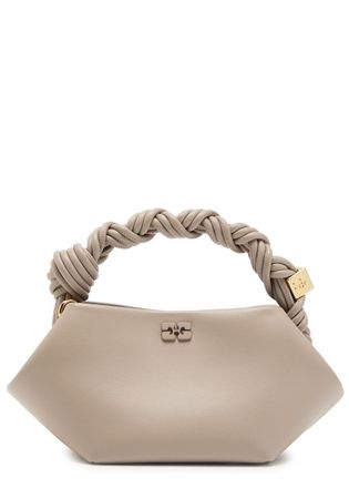 Ganni Bou Mini Leather top Handle bag - Grey - One Size