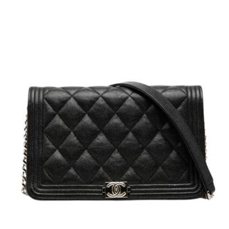 Chanel Pre-owned Matelasse Shoulder Bag - Dames - Pre-owned - Zwart - Maat: ONE Size Leer