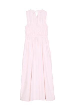 Cecilie Bahnsen Powder Pink Midi Dress with Flared Skirt