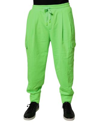 Dolce & Gabbana Neon Green Cargo Jogger Men Sweatpants Pants Polyester