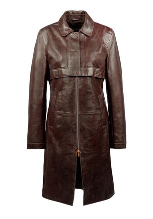 Freaky Nation Ledermantel FREAKY NATION Finja-FN, Damen, Gr. S (36), dunkelbraun, Oberstoff: 100% Leder; Futter: 100% Baumwolle, M&auml;ntel Ledermantel