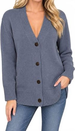 Vince Wool Blend Weekend Cardigan In Blue