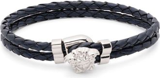 Versace Medusa-Charm Bracelet - Mens - Metal/Calf Leather