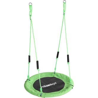 Relaxdays Relaxdays Nest Swing, Round Swing, Padded Handles, Kids, Adjustable, Outdoor, &Oslash;: 80 cm, up to 100 kg, Green