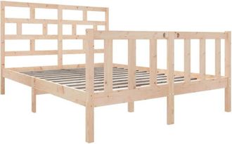 vidaXL Bed Frame without Mattress Solid Wood Pine Double vidaXL