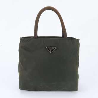 Prada Green Khaki Handbag Shoulder Bag Tote Bag (Pre-Owned)