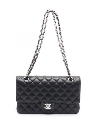 Chanel 2018-2019 Medium Classic Caviar Double Flap shoulder bag - women - Calf Leather/Caviar Leather - One Size - Black