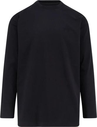 Yohji Yamamoto Logo Lange Mouw T-shirt - Heren - Longsleeves - Zwart - M - Katoen - Tops