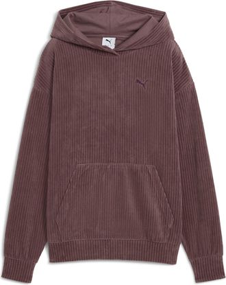 Puma Kapuzensweatshirt PUMA ESS ELEVATED COMFORT VELOUR RIB HOODIE, Damen, Gr. XL, raisin, Obermaterial: 68% Baumwolle, 32% Polyester, unifarben, comfort f