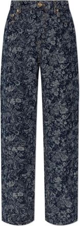 Ganni Floral Motif Jeans - Dames - Regular Fit Jeans - Blauw - W26 L33 - Katoen - Jeans