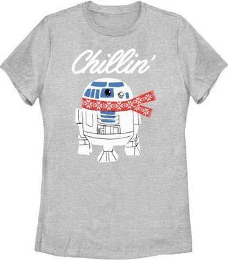 Star Wars Womens Star Wars Christmas Chillin R2-D2 Graphic T-Shirt in Athletic Heather at Nordstrom, Size X-Large