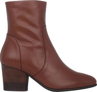 Wonders Leren enkellaarzen voor vrouwen - Dames - Laarzen met Hak - Bruin - 39 EU - Schoenen
