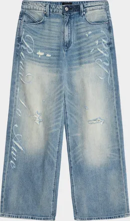 Rta Men & apos;s Franco Lasered Wide-Leg Jeans